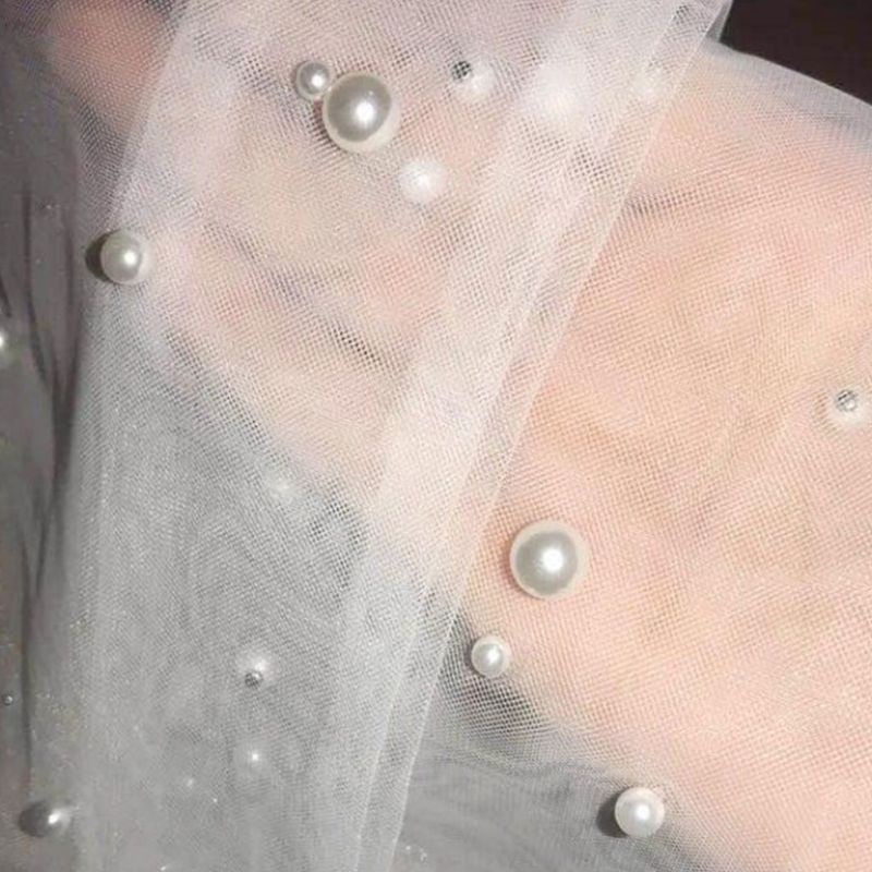 ถุงมือยาว ผ้าตาข่าย ประดับไข่มุก สีขาว เหมาะกับงานพรอม งานแต่งงาน สําหรับผู้หญิง