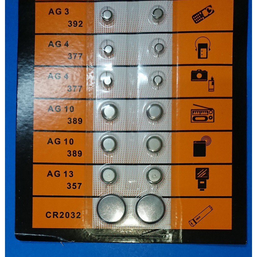 ถ่านกระดุม รวม AG1 AG3 AG4 AG10 AG13 CR2032  Lithium Battery พร้อมส่ง