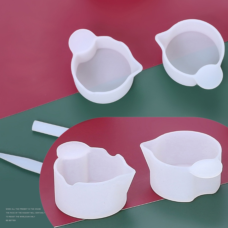 ถ้วยซิลิโคนสีแดงสําหรับผสมกาว Diy เครื่องมือหล่อเครื่องประดับ