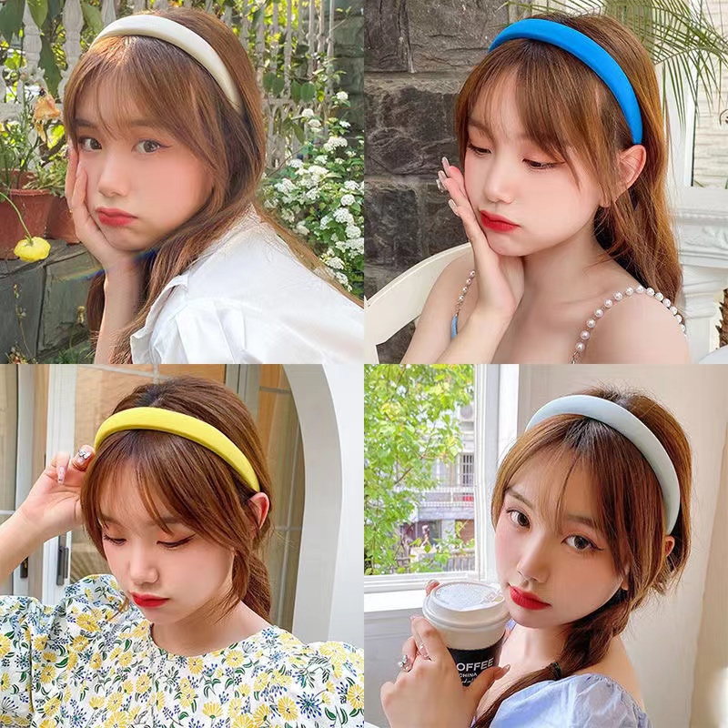 ที่คาดผม คาดผม งานวินเทจเสริมโฟมหนาไม่มาก คาดผมเกาหลีสีสันสดใส คาดผมเกาหลี