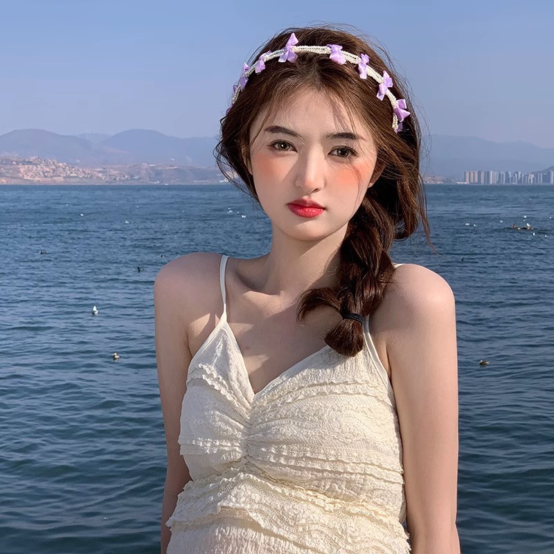ที่คาดผม ประดับโบว์ ไข่มุก หรูหรา เข้ากับทุกการแต่งกาย สไตล์ฝรั่งเศส สําหรับผู้หญิง 2023