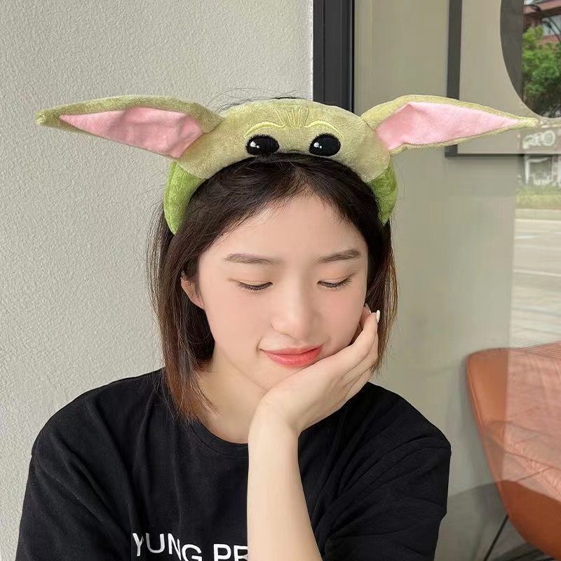 ที่คาดผม ผ้ากํามะหยี่ขนนิ่ม ลายการ์ตูน Yoda น่ารัก เครื่องประดับ สําหรับเด็กผู้หญิง 2022