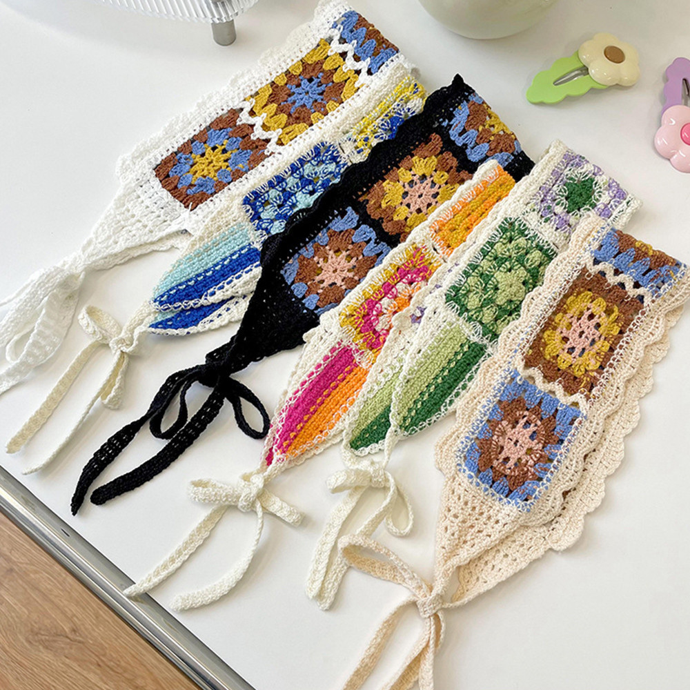 ที่คาดผม ผ้าถัก ยืดหยุ่น หลากสี สไตล์วินเทจ แฮนด์เมด DIY 1 ชิ้น