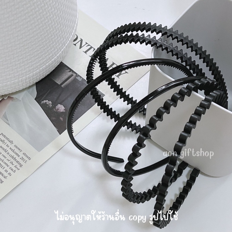 ที่คาดผม พลาสติก/ไฟเบอร์ ที่คาดผมสีดำ คาดผมไม่หักง่าย