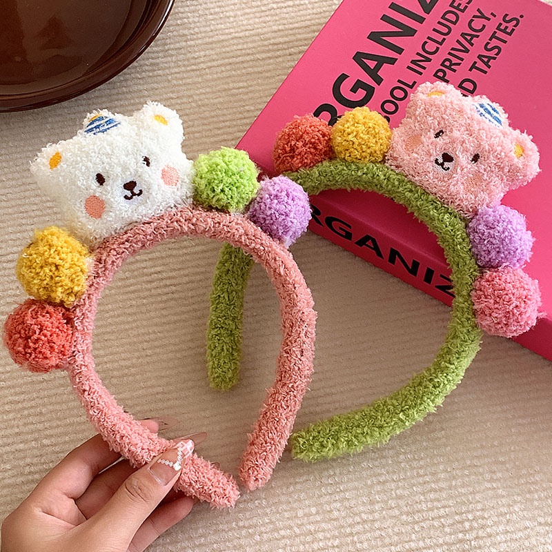 ที่คาดศีรษะ ขนาดใหญ่ ลายหมีน่ารัก เครื่องประดับ สําหรับล้างหน้า