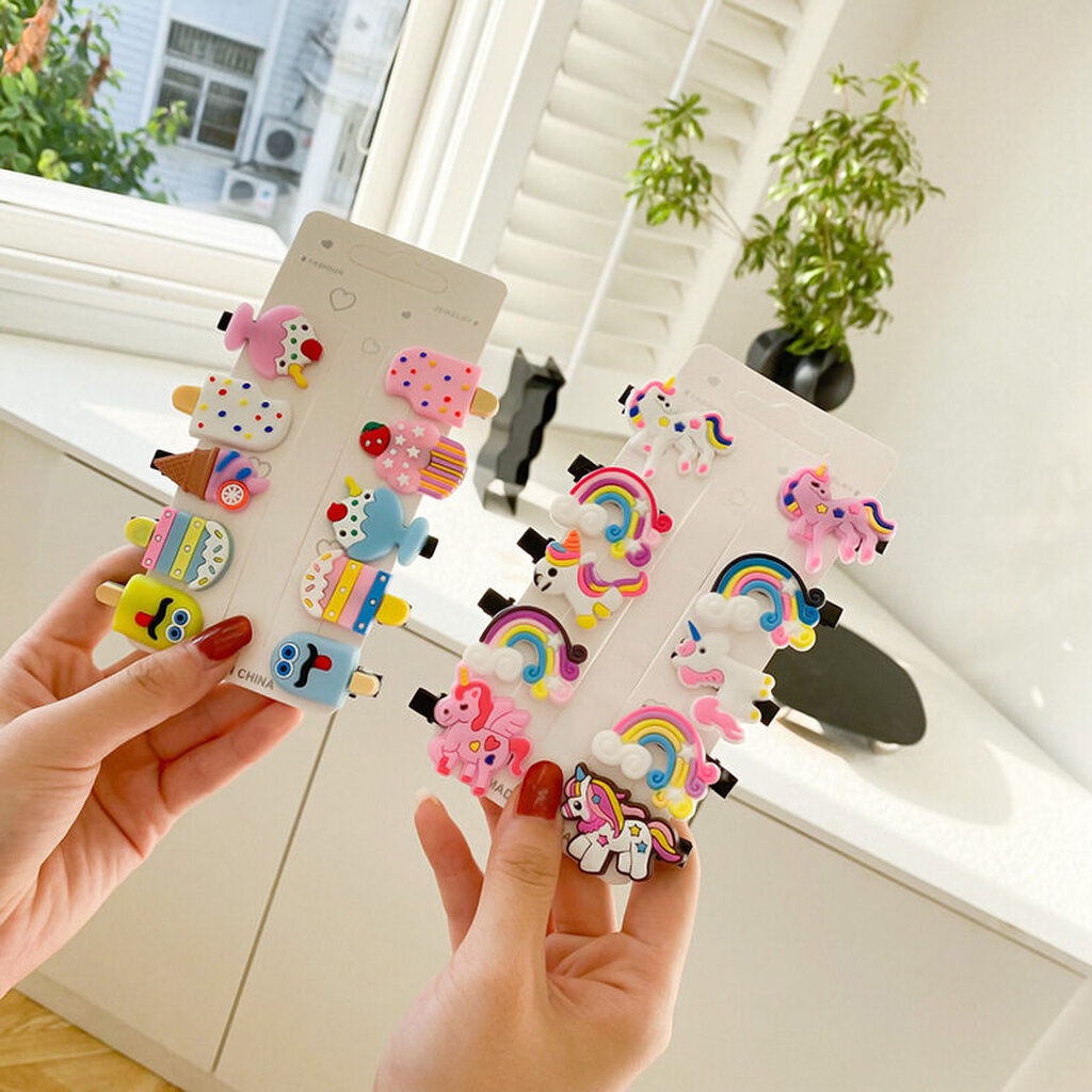 บ้านพลู แพ็ก 10 ชิ้น กิ๊บติดผม กิ๊บ น่ารัก สีสวย สดใส สำหรับเด็ก