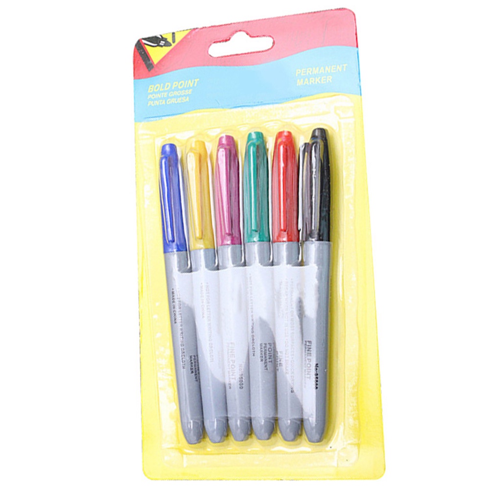ปากกามาร์กเกอร์สําหรับสักคิ้วถาวรกันน้ํา 6 ชิ้น Tattoo Marker Pen