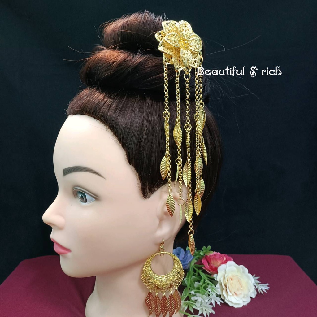 ปิ่นปักผมสีทอง เครื่องประดับผม 1001
