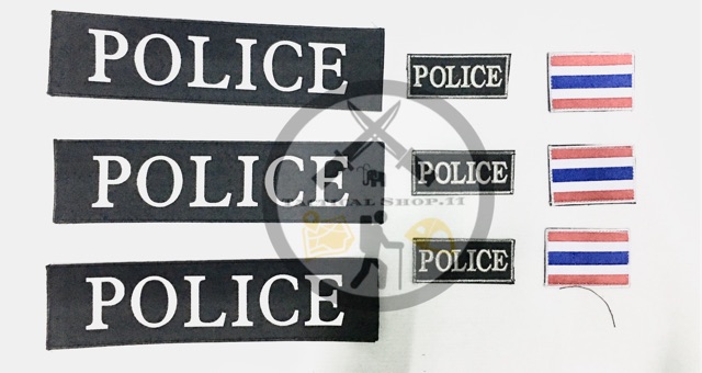 ป้ายตีนตุ๊กแก Police ป้ายตีนตุ๊กแกกรมการปกครอง /สะท้อนแสง ป้ายตำรวจ ป้ายตีนตุ๊กแก ป้ายธงชาติ