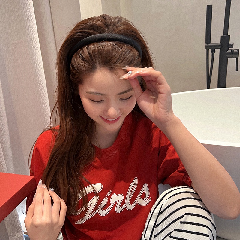 ผ้าโพกศีรษะฟองน้ําสูง ดีไซน์เรียบง่าย สําหรับเด็กผู้หญิง