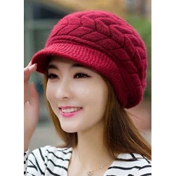 (พร้อมส่ง 6 สี)  หมวกไหมพรม หมวกกันหนาวสวยๆ  มี 6 สีจ้า