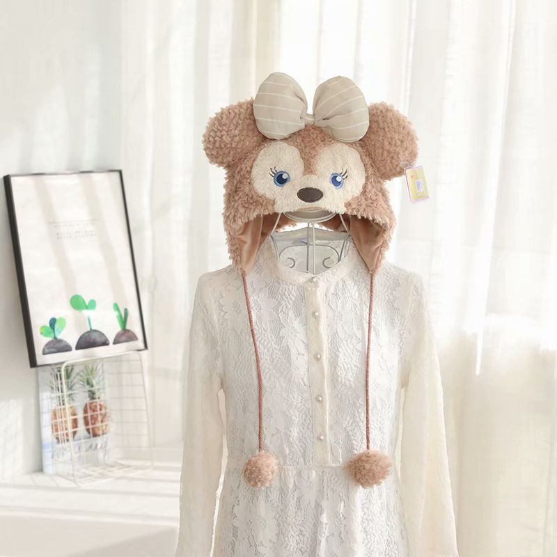 (พร้อมส่ง ) Duffy & Friends Fluffy Hat หมวกกันหนาว หมวกไหมพรม