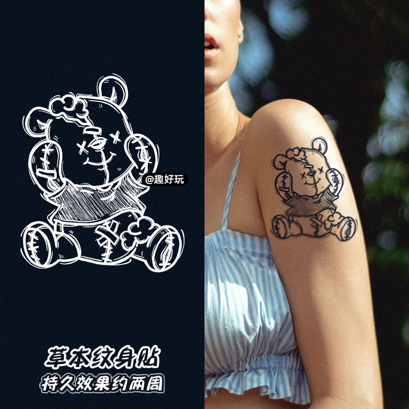 [พร้อมส่ง] TATTOO 15 DAYS 1 แผ่น ติดได้นาน 15 วัน กันน้ำได้ ไม่ลอก ขนาด 10*15 ซม. แทททูสติ๊กเกอร์ แทททูรอยสัก