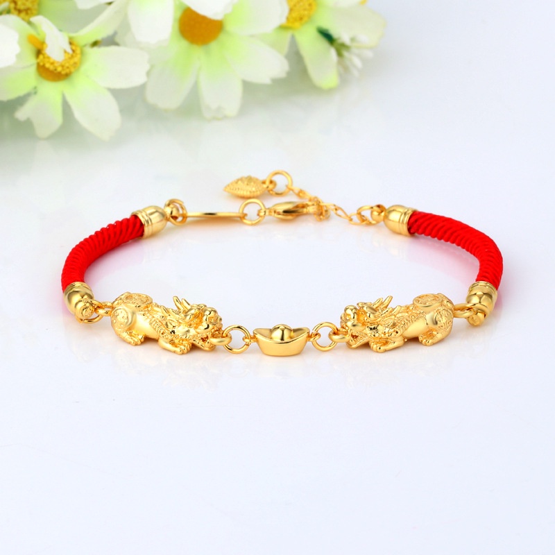 |พร้อมส่ง| กำไลด้ายแดงปี่เซี่ยะคู่กล้าหาญ โชคลาภ ร่ำรวยเงินทอง