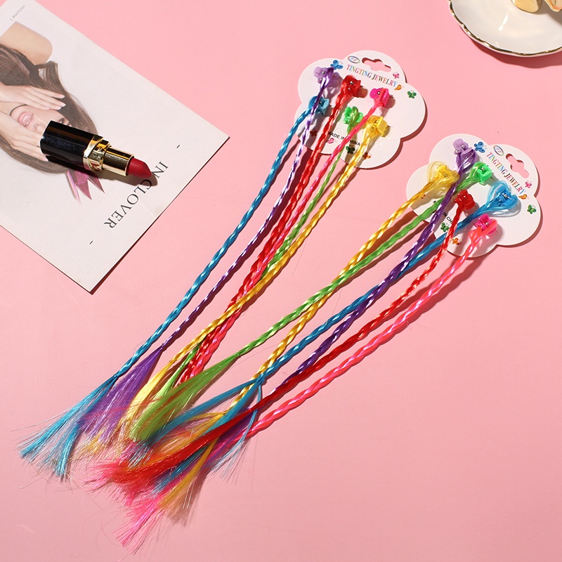 พร้อมส่ง กิ๊บติดผมถักเปีย รูปยูนิคอร์น ประดับโบว์ หลากสี สไตล์เกาหลี สําหรับเด็กผู้หญิง