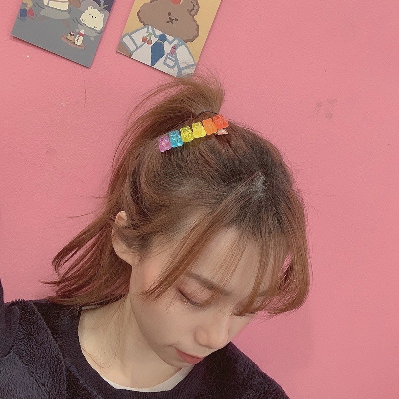 พร้อมส่ง กิ๊ฟติดผม กิ๊ฟติดผมหมี กิ๊ฟหมีเยลลี่ jelly bear กิ๊ฟสไตล์เกาหลี น่ารัก