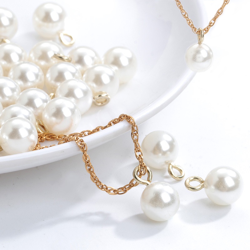 พร้อมส่ง จี้สร้อยคอไข่มุก ABS ทรงกลม 12 มม. สําหรับทําเครื่องประดับแฮนด์เมด DIY