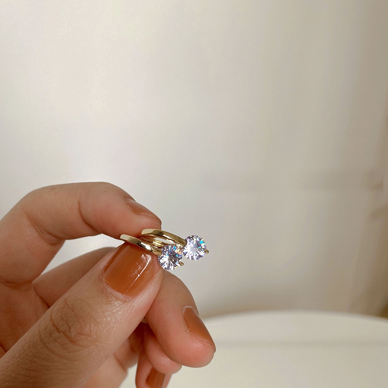 พร้อมส่ง ต่างหูเงิน 925 จี้รูปหัวใจ ประดับเพทาย ขนาดเล็ก เรียบง่าย เข้ากับทุกการแต่งกาย
