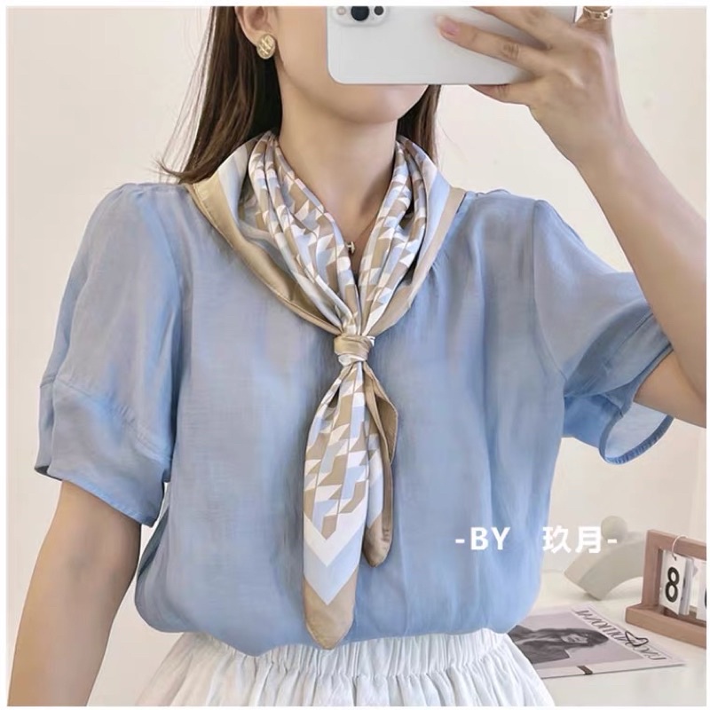 พร้อมส่ง   ผ้าพันคอ ผ้าโพกหัววินเทจ【70x70 ซม】ผ้ามัดผมเกาหลี