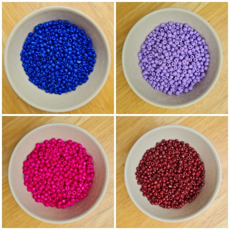 พร้อมส่ง  ลูกปัดเม็ดทรายสีด้าน 4mm น้ำหนัก 50 กรัม