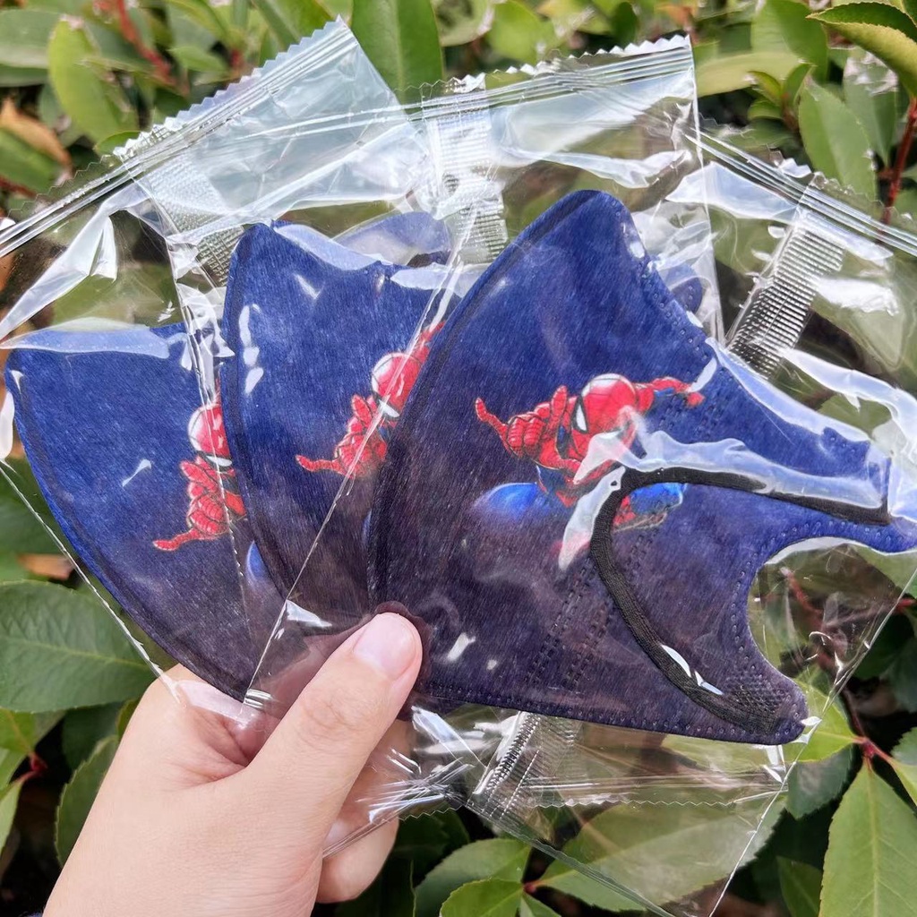 พร้อมส่ง หน้ากาก ลายการ์ตูนสไปเดอร์แมน 3D หลากสี สําหรับนักเรียนอายุ 3-12 ปี zg888thmask 50 ชิ้น