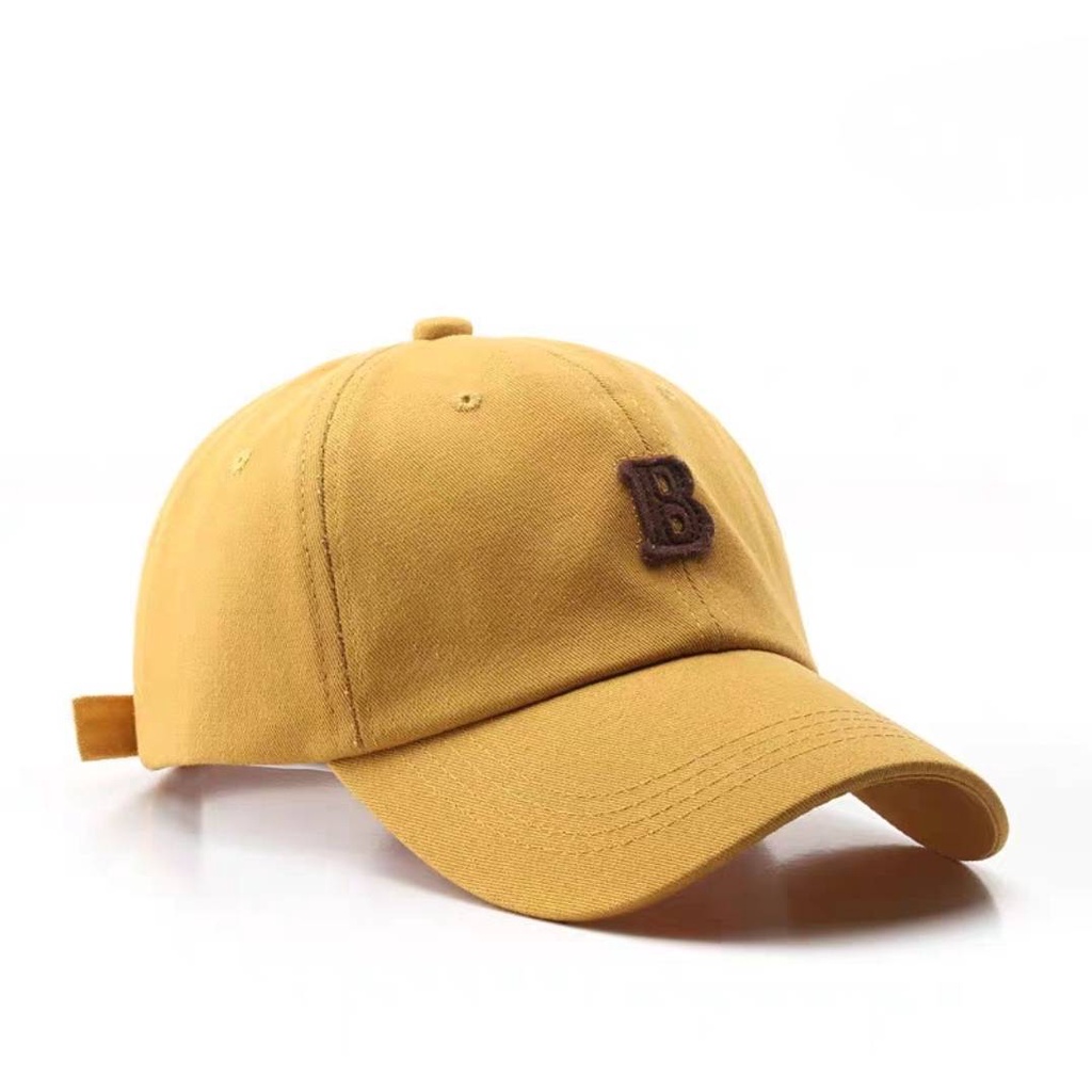 (พร้อมส่ง) หมวกแก๊ปสำหรับผู้ใหญ่ หมวก Cap ผ้า COTTON สีพื้น ปักฟอนต์อักษร 