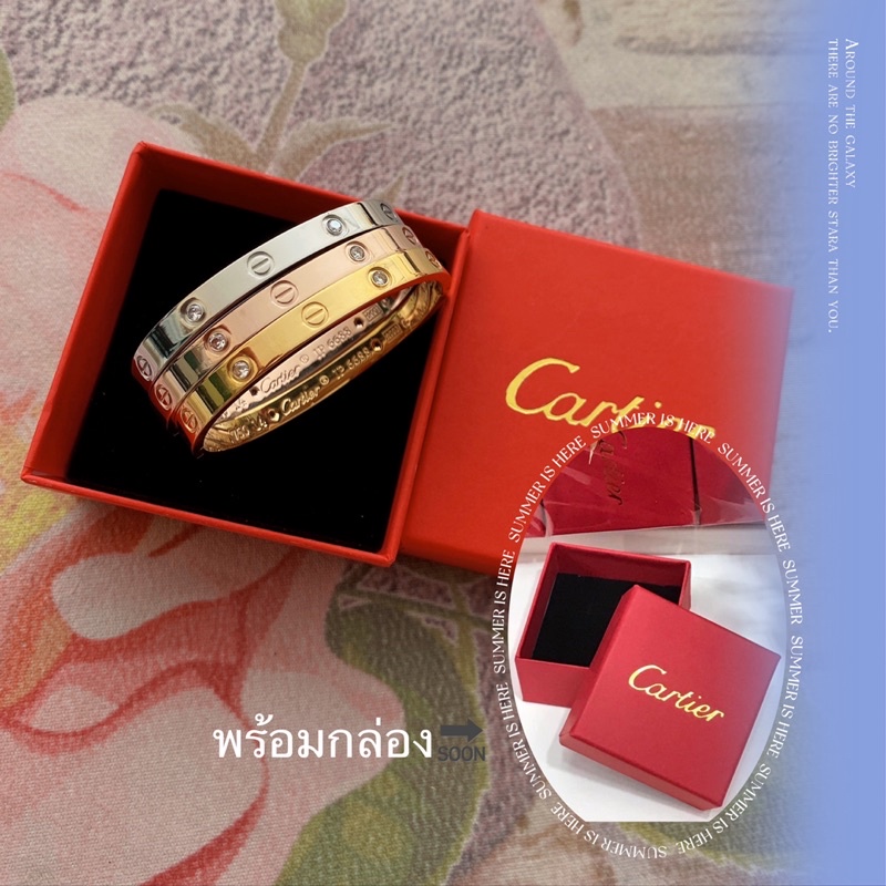 พร้อมส่งกำไลเล็ก14ซม กำไลข้อมือสลักน๊อต 1:1 สแตนเลสเคลือบ18ทองK