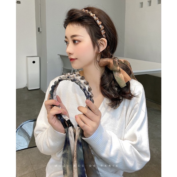 [พร้อมส่งในไทย] ที่คาดผม ริบบิ้นโบว์ เกาหลี สําหรับผู้หญิง แฟชั่นหวาน เครื่องประดับผม A088