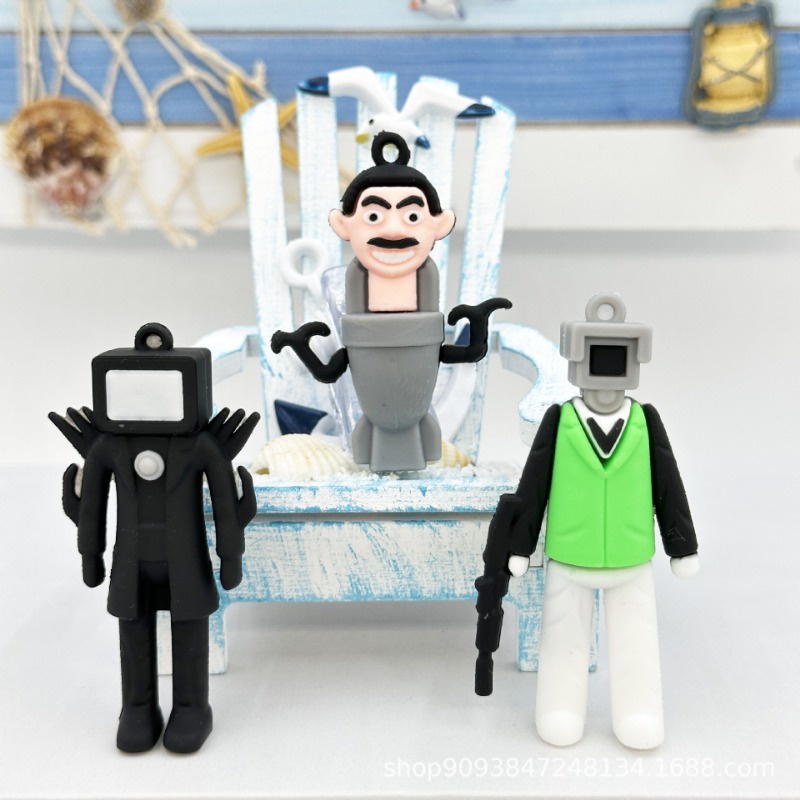 พวงกุญแจ PVC จี้รูปอนิเมะ Skibidi Dop ตลก เครื่องประดับ สําหรับผู้ชาย และผู้หญิง