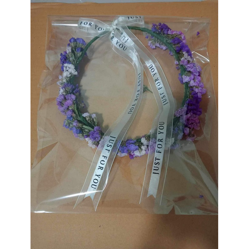 มงกุฎดอกไม้แห้ง  พร้อมส่ง ดอกสแตติส ที่ใส่หัววงกลม ปัจฉิม ของขวัญวันจบ