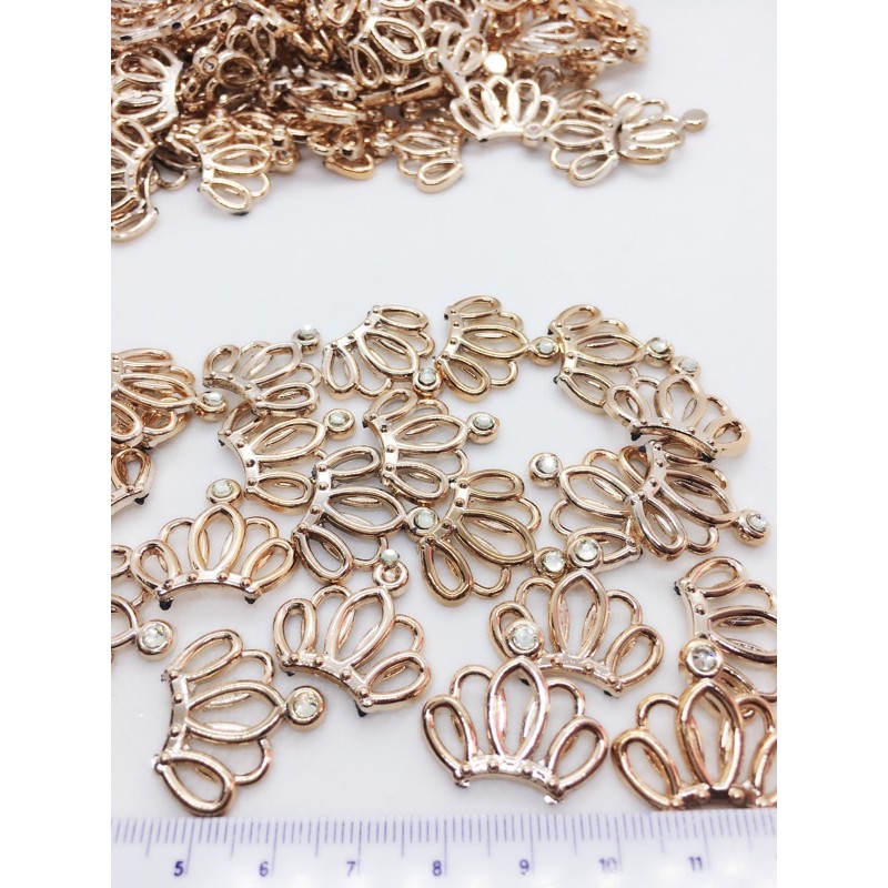 มงกุฏทองประดับพลอยเรซิ่นสวยแพค10ชิ้นตกแต่งเครื่องประดับ