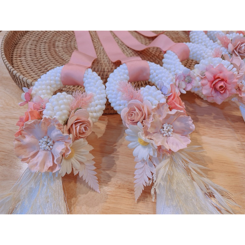 มาลัยบ่าวสาวธีมชมพู หวาน พร้อมส่ง
