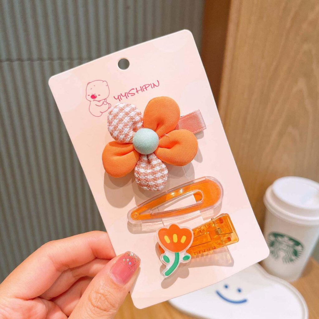 มาหยากิ๊ฟช้อป กิ๊บหนีบผม กิ๊ปดอกไม้ กิ๊บแฟชั่นเด็กน่ารัก สีสันสดใส แพ็ค 3 ชิ้น