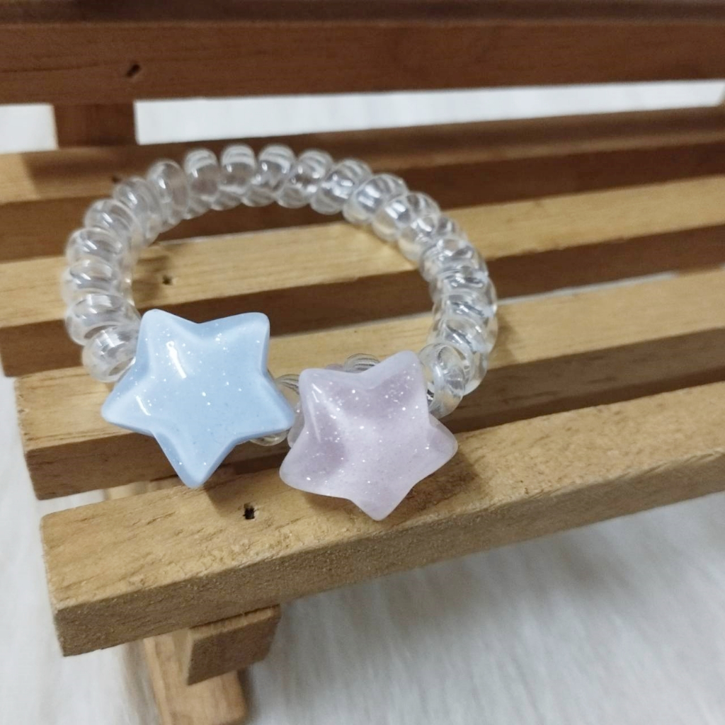 ยางมัดผม แบบเกลียว สายโทรศัพท์ ดาว / ของใหม่ค่ะ