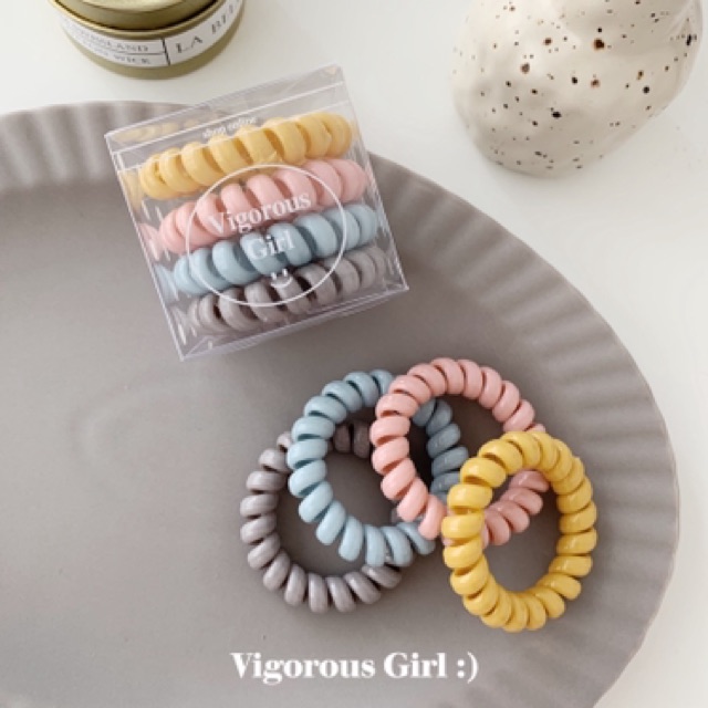 ยางมัดผมแบบเกลียว เนื้อแมทและเนื้อเงา คุมโทน B003 โปรดอ่านรายละเอียด