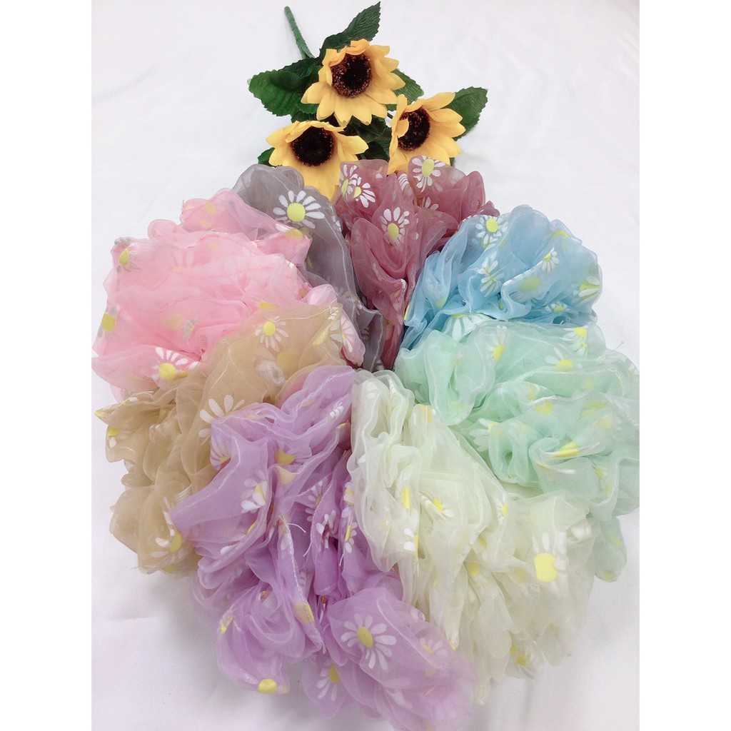 ยางรัดผมดอกเดซี รัดผมแบบยางยืด ยางมัดผม คละสี G026