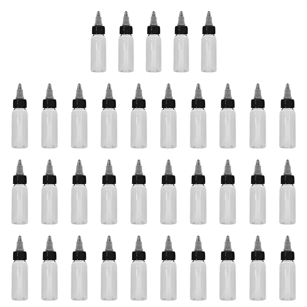 [ลดล้างสต๊อก]Tattoo Ink Bottle ขวดพลาสติกเปล่าสีใสสําหรับใส่หมึกสัก 30 มล.