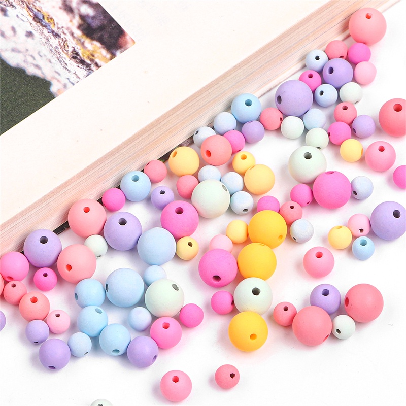 ลูกปัดพลาสติก สีแคนดี้ สําหรับทําเครื่องประดับ สร้อยคอ สร้อยข้อมือ แบบDIY ขนาด 6 8 10 มม.