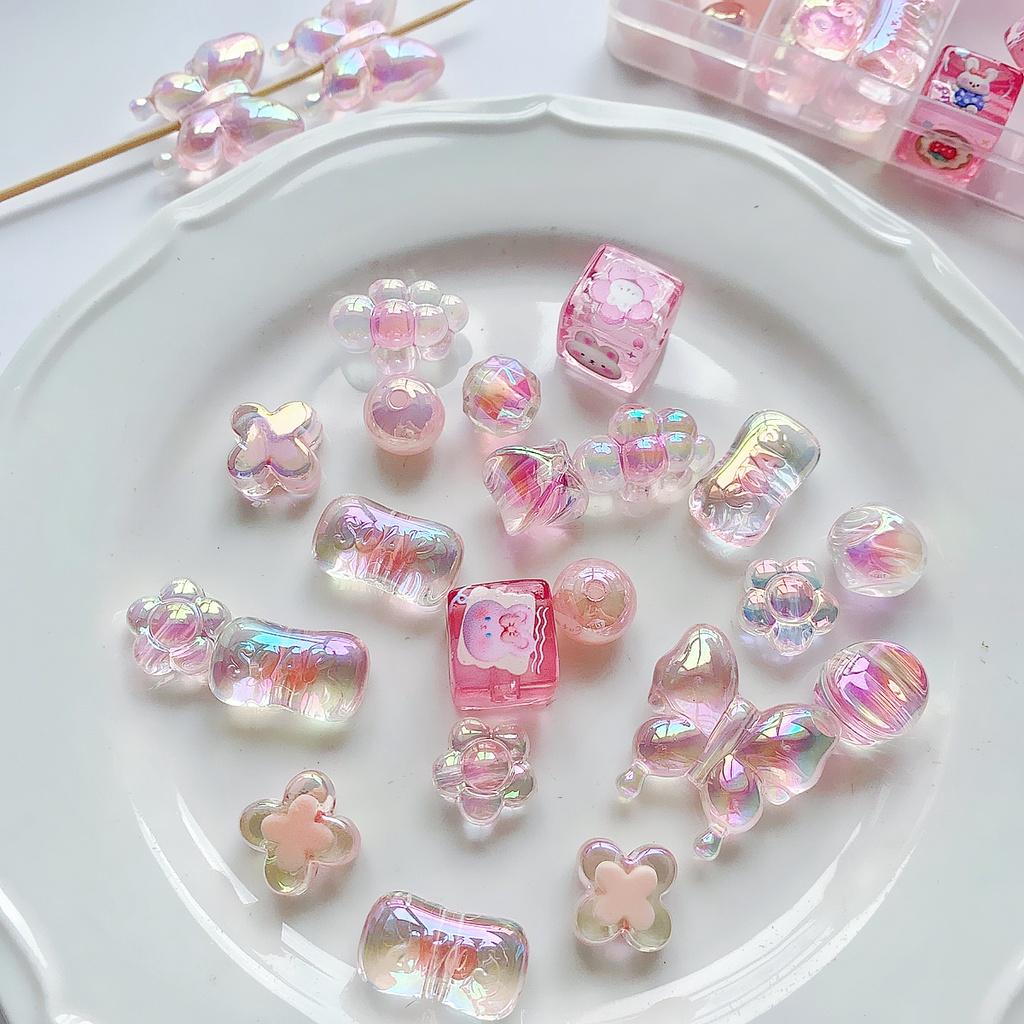 ลูกปัดอะคริลิค ทรงกลม น่ารัก สําหรับทําเครื่องประดับ แฮนด์เมด DIY 5 ชิ้น