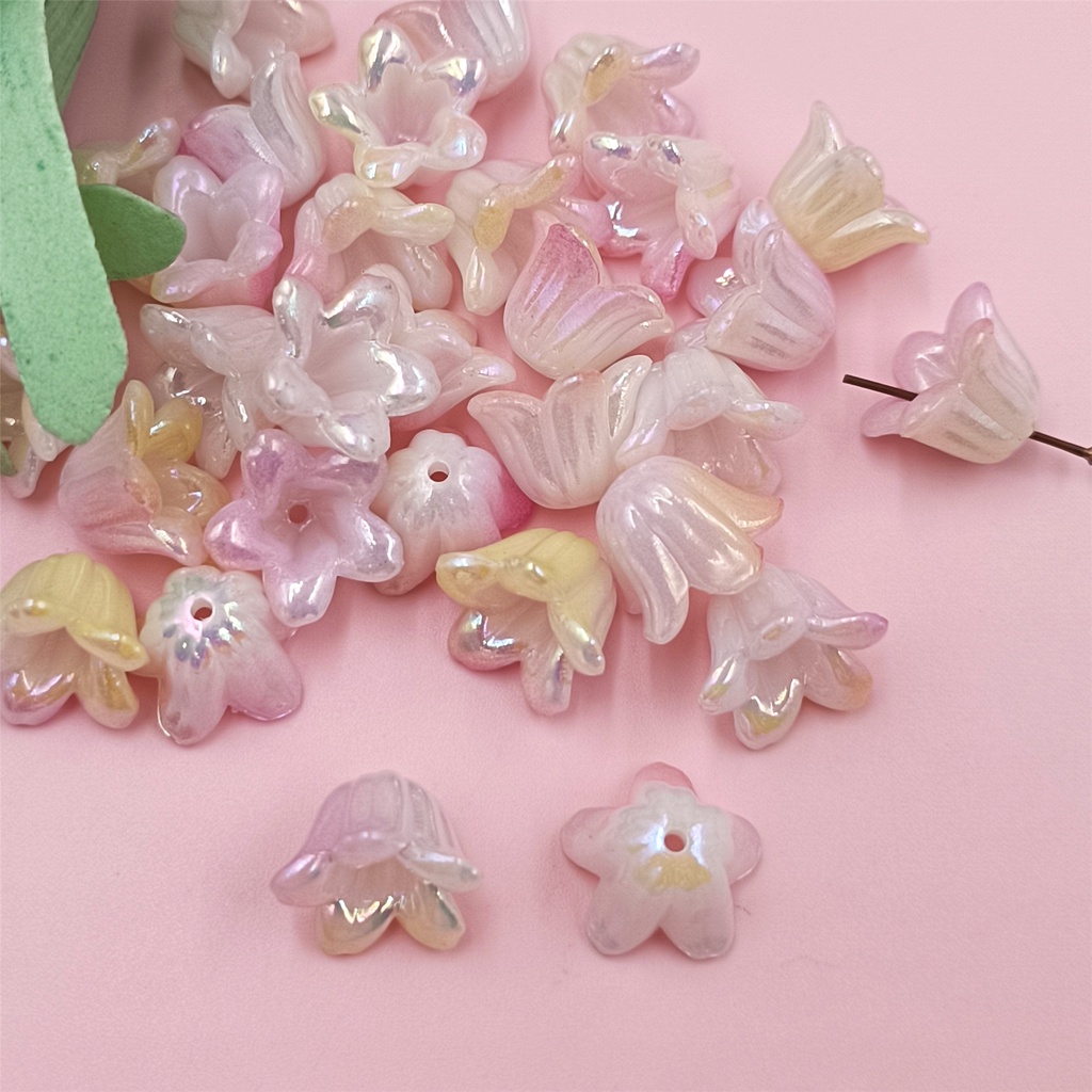 ลูกปัดอะคริลิค สองสี ไล่โทนสี สําหรับทําเครื่องประดับ DIY 30 ชิ้น