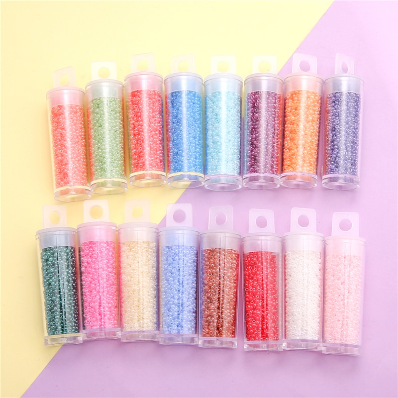 ลูกปัดแก้ว สีพื้น สําหรับทําเครื่องประดับ ขนาด 2 มม. 1500 ชิ้น