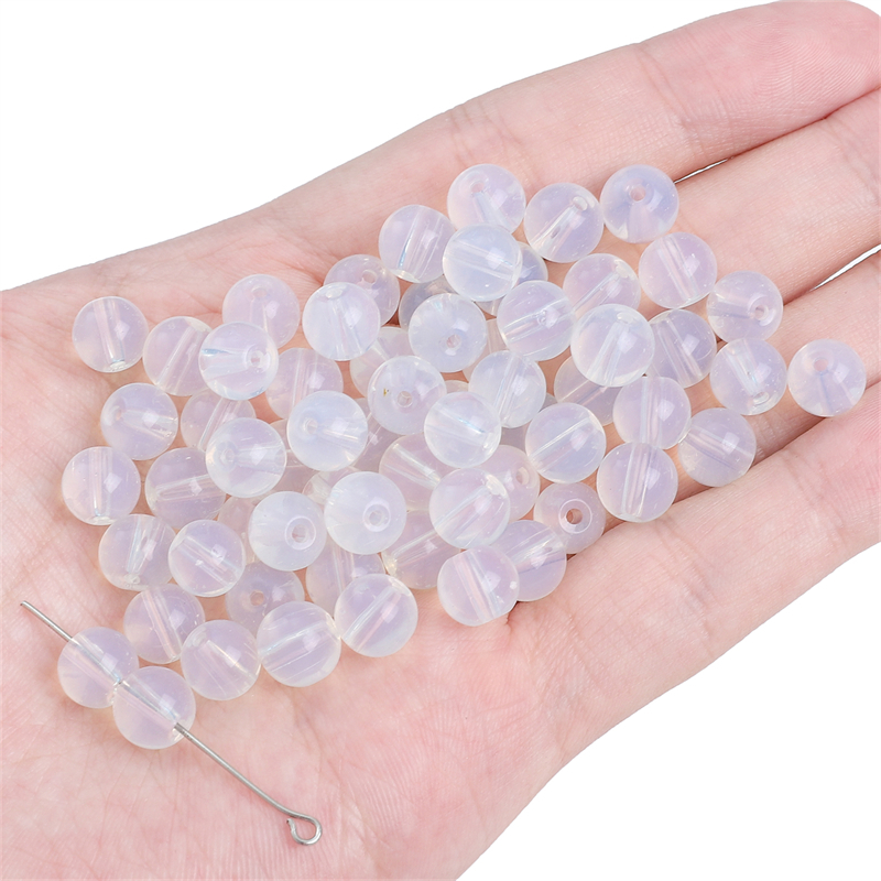 ลูกปัดแก้วใส สีดํา สีขาว สําหรับทําเครื่องประดับ DIY จํานวน 20 ชิ้น ต่อถุง