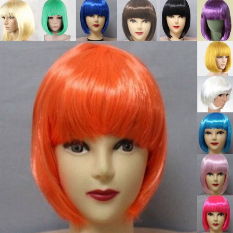 วิกผมบ๊อบสั้นตรง วิกผมคอสเพลย์ 13 สี สําหรับผู้หญิง