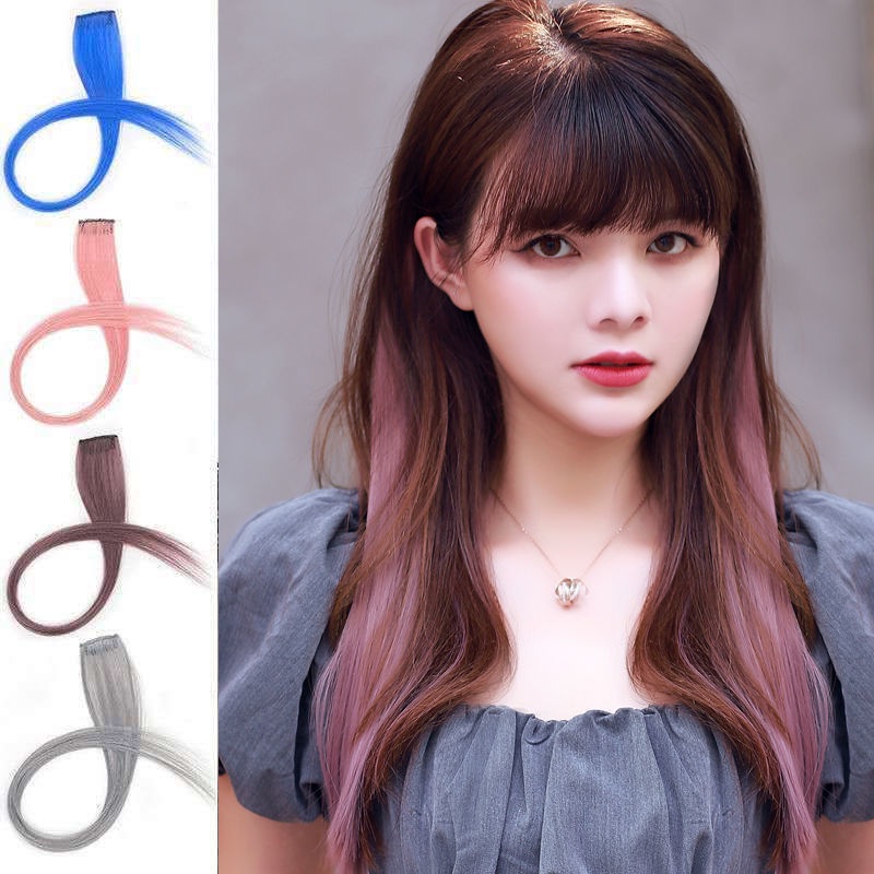 วิกผมยาวตรง สีย้อม แฟชั่นสําหรับผู้หญิง ต่อผมทำสี ต่อผมทำสี วิก วิกผม ผมปลอม
