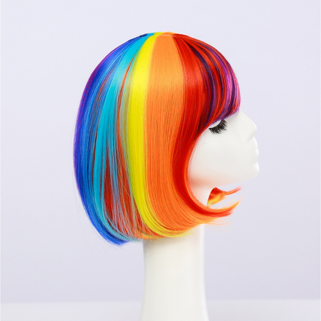 วิกผมสายรุ้ง วิกผมสั้น wig cosplay
