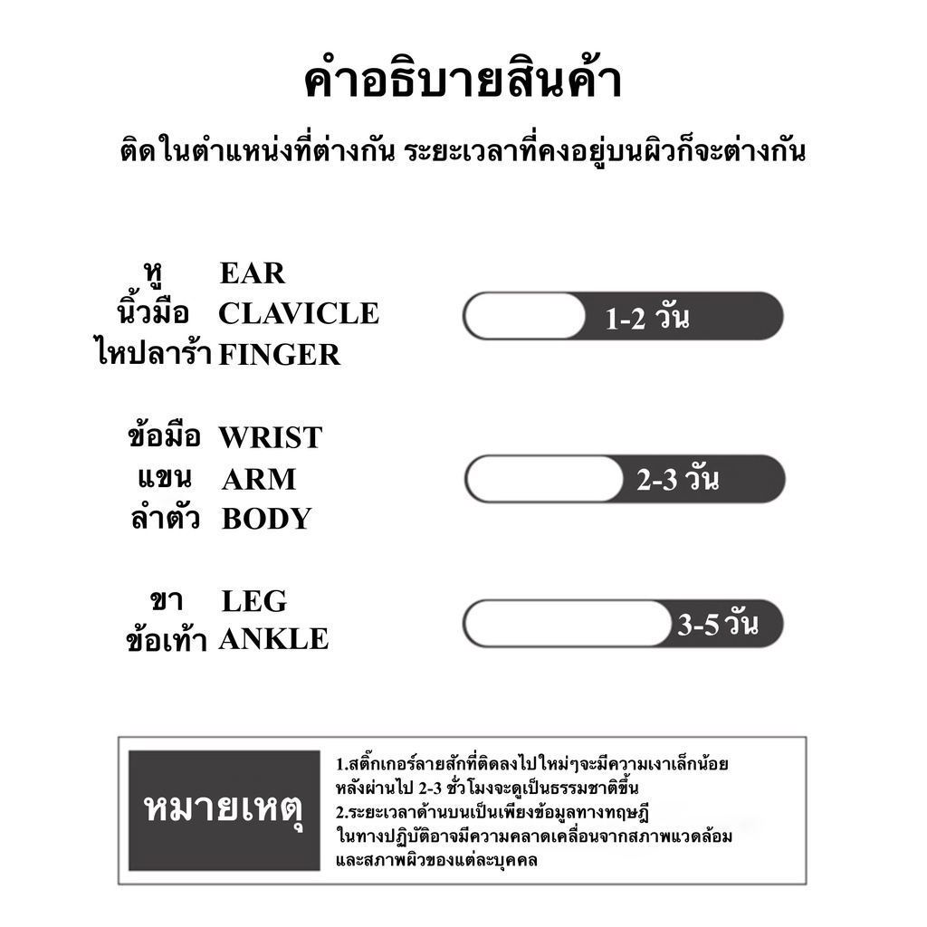 สติ๊กเกอร์แทททู ลายแมลง สติ๊กเกอร์รอยสัก Sticker Tattoo Insect มีให้เลือก 10 แบบ สติ๊กทู พร้อมส่ง
