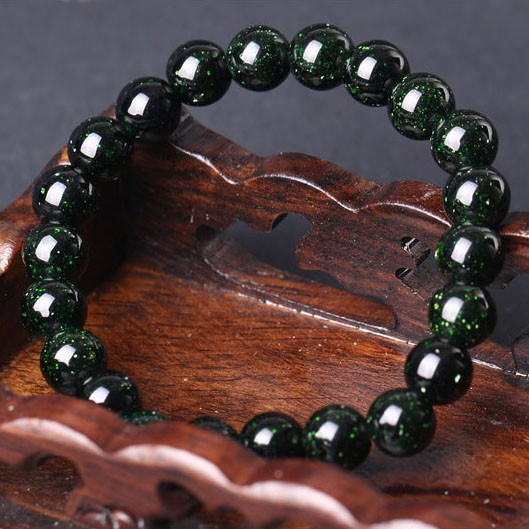 สร้อยข้อมือ ลูกปัดหินทราย สีเขียวธรรมชาติ 6-12 มม. DIY สําหรับผู้ชาย ผู้หญิง