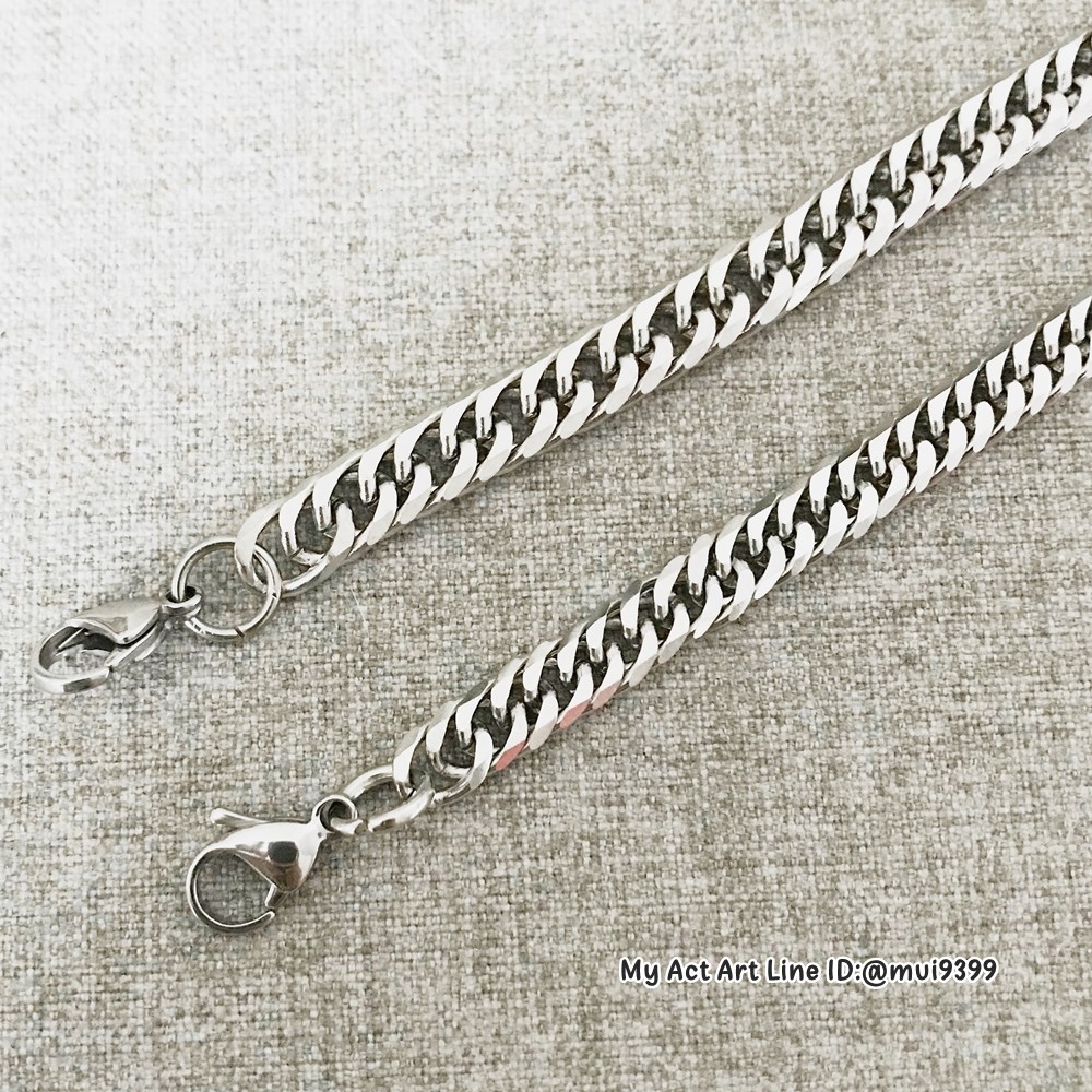 สร้อยข้อมือ สแตนเลส No.8 6-12 mm เลสข้อมือ สร้อยข้อมือโซ่ สร้อยข้อมือแสตนเลสแท้ราคาถูก