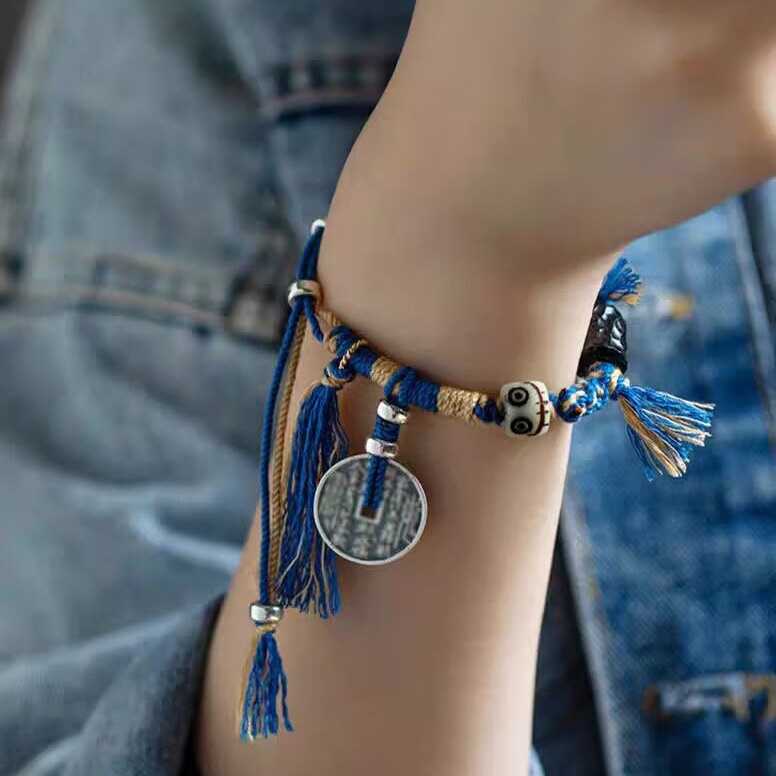 สร้อยข้อมือ เชือกถัก แฮนด์เมด ปรับได้ ปลอดภัย สําหรับผู้ชาย และผู้หญิง