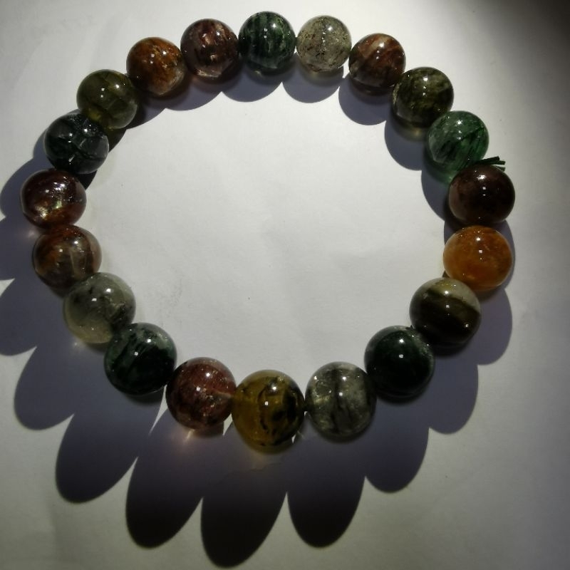 สร้อยข้อมือผีคริสตัลหลากสีธรรมชาติ 8mm-14mm
